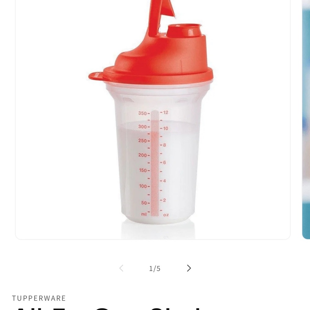 Tupperware Red and Clear Shaker Bottle